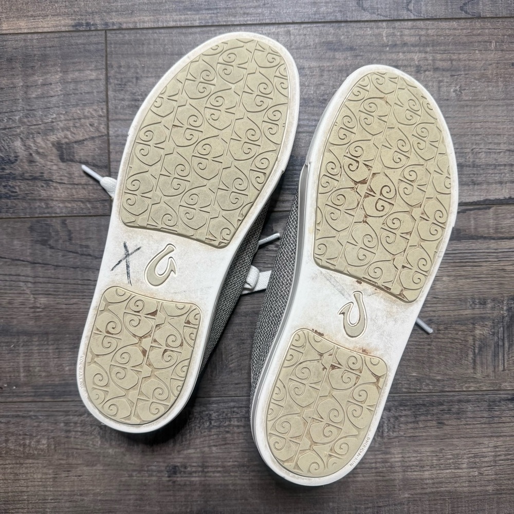 Olukai Gray Canvas Sneakers with Laces Women's 7.5 - Picture 7 of 9